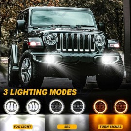Shyfrult 2pcs For 2003 2004 2005 2006 GMC Sierra 1500 2500 3500 LED Bumper Fog Lights