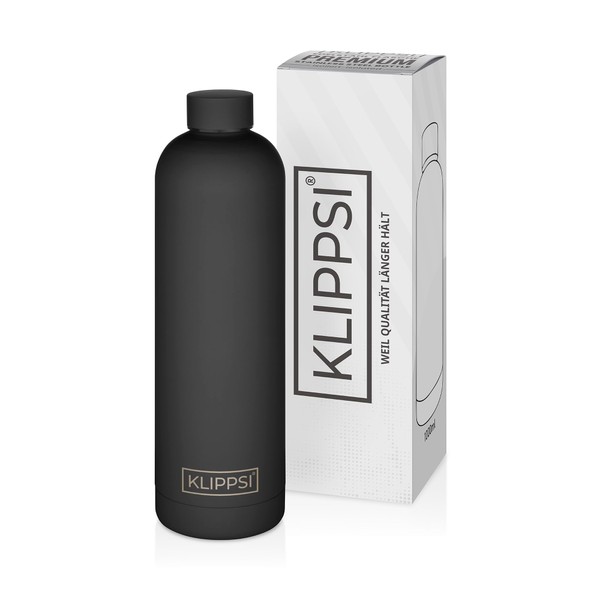 KLIPPSI® Stainless Steel Drinking Bottle, 1000 ml, Insulated Thermal Flask,