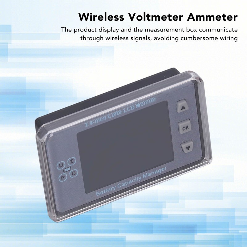 Voltmeter Coulometer Wireless Battery Capacity Manager Monitor with 2.4in Color