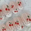 Princess Cherry Handmade Nail Tips - Stiletto M / 프린세스