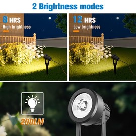 APONUO - Luces Solares Puntuales para Exteriores 6-en-1 Iluminación de Paisaje del Atardecer al Amanecer Luces Solares Elevadas IP65 Impe...