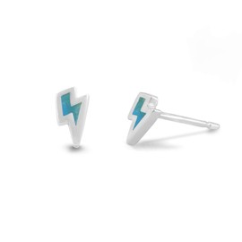 Boma Jewelry Sterling Silver Lightning Bolt Stud Earrings (Turquoise)