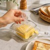 MKLZ Glass Butter Dish with Lid, Clear Cheese Dish with