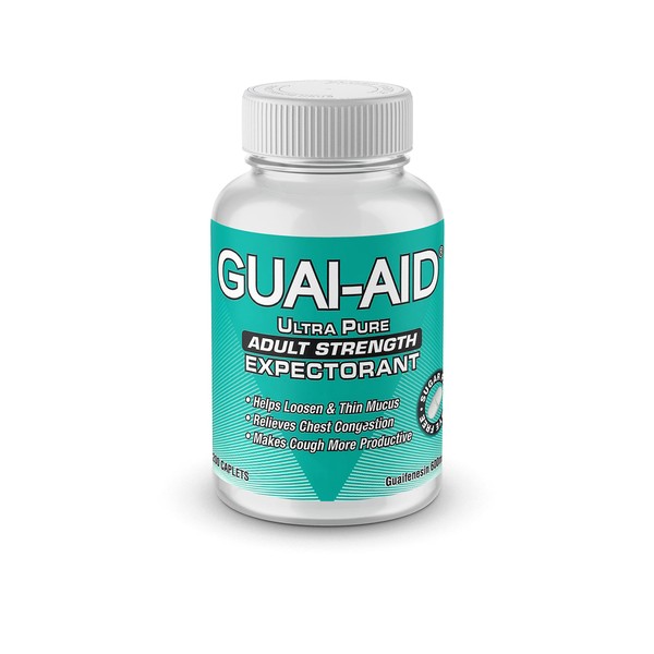 GUAI-AID® 200 600mg Ultra-Pure Guaifenesin Caplets for Daily Mucus Relief