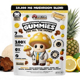 DoctorShrooms Mushroom Gummies for Adults | Multi Functional Blend with Lion’s Mane & Cordyceps | Focus, Energy & Immune Balance Support | Vegan & Sugar Free | 90 Gummies (Lemon and Pineapple)