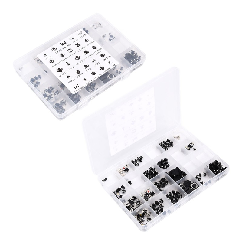 250pcs Tact Push Switch Micro Combination Kit 25 Values Boxed