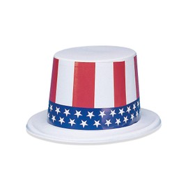 Fun Express Plastic Old Glory Top Hats for rth of july - Party Supplies - 1 hat