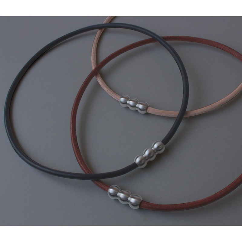[Elg] Real Leather Necklace (CRAFT) Black EGLN101 M (49 cm)
