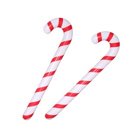 FINGOOO 2pc Christmas Inflatable Candy Cane, 90cm Giant Blow Up Candy Sticks for Xmas Ornaments Christmas Party Decoration