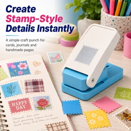 Stamp Shape Paper Punch for DIY Crafts – Easy Handheld Embossing Punch for Scrapbooking and Card Making