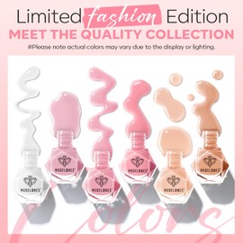 modelones Jelly Nail Polish Set 6 Colors Sheer Nude Pink Milky White Neutral Nude Nail polish Kit Neutral Pink Quick Dry Transparent Manicure DIY Nail Art Salon Home Gift for Women Girl