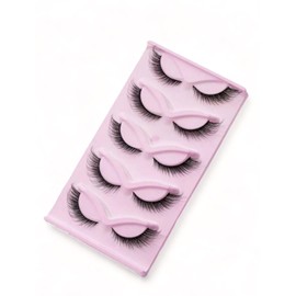 Generic 5 pairs of slender long curly fox eye manga lashes eyetail elongated false eyelashes 16mm