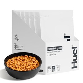 Huel Hot & Savoury Meal Packs, Pasta Bolognese, 7 Meals, Plant-Based Protein Meal with 25g Protein, 26 Vitamins & Minerals, Vegan, Nutritionally Balanced, High-Protein Ready Meals