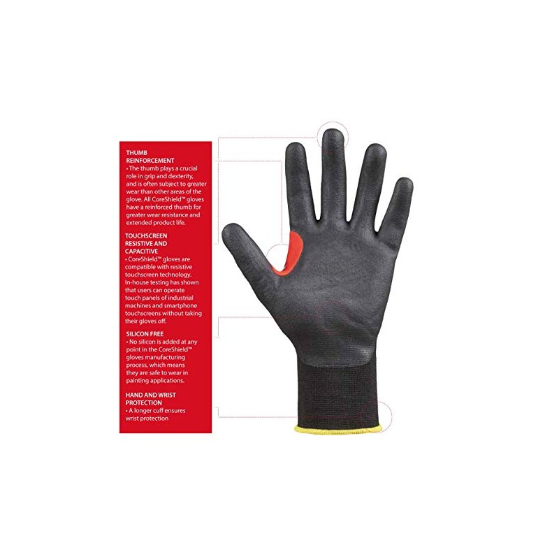Honeywell CoreShield, 13 gauge, HPPE/basalt black liner, smooth nitrile black