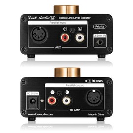 Douk Audio Mini Stereo Line Level Booster Amplifier Audio Preamp 20dB Gain + Volume Control