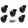 Ball Casters Black 2 Inch, Black Hooded, 360 Degree Swivel