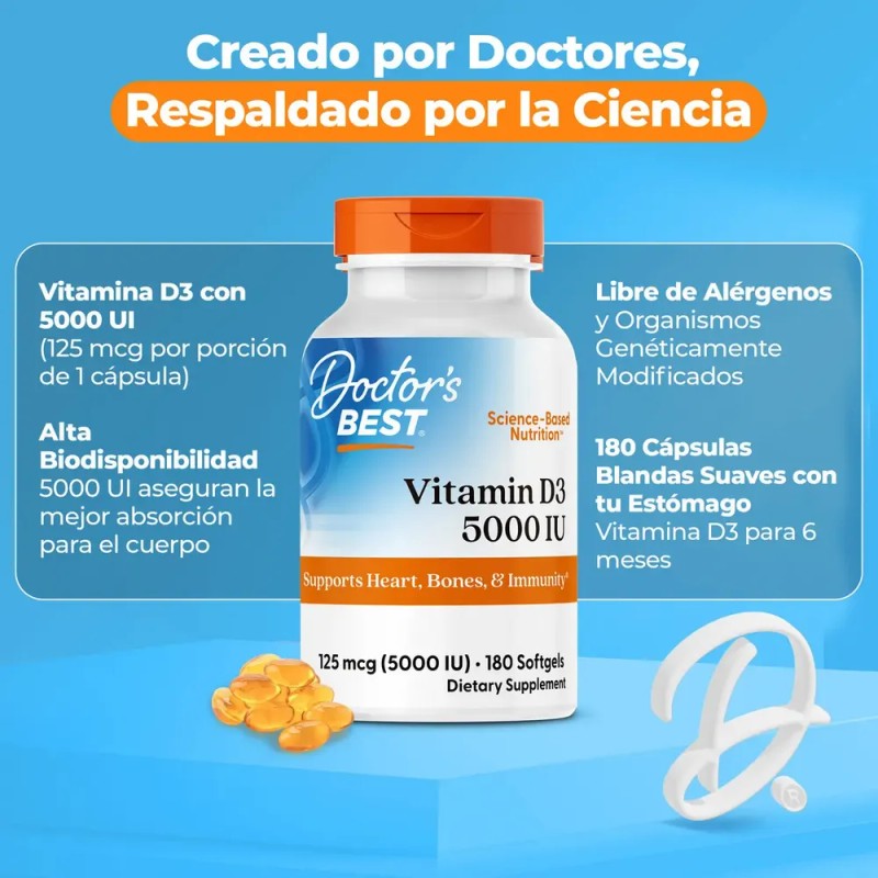 Vitamina D3 5000 UI | Vitamin D3 de Alta Potencia