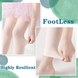Girls Ballet Tights Footless Dance Tights Soft Footless Leggings School Uniform Tights for Kids Girls 1 Pack (Ballet Pink,M)