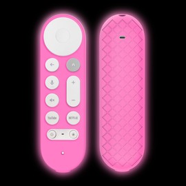 JCMOYUTY Glow Remote Cover Replacement for Google TV Streamer 4K Control, Silicone Case (Hot Pink)
