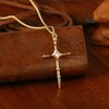 GDCOIN Layered Gold Cross Necklace for Women 18K Gold Plated