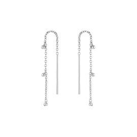 NOELANI Women's Earrings 925 Sterling Silver 9.1 cm Silver Comes in Jewellery Gift Box 2031671, Sterling Silver, No Gemstone