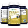 NusaPure Folic Acid 1000mcg 200 Veggie Caps (Non-GMO, Vegetarian, Gluten