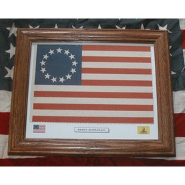 Framed American Revolutionary War Flag, Betsy Ross Flag, 1776