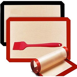 Salandens Tapete de silicona para hornear 4 pcs, Antiadherente Tapete de Silicona hornear para Macaron, Galletas, Pasta, Pizza, Pan, Ecológico y Reutilizable, Resistente al calor, sin BPA, 42x30cm