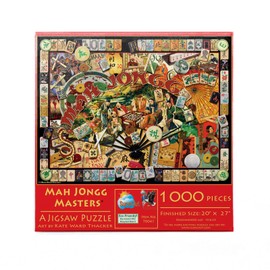 SunsOut Mah Jongg Masters Jigsaw Puzzle for Adults, 1000 Piece Jigsaw Puzzle by Artist: Kate Ward Thacker - Finished Size 20" x 27" - MPN# 70041