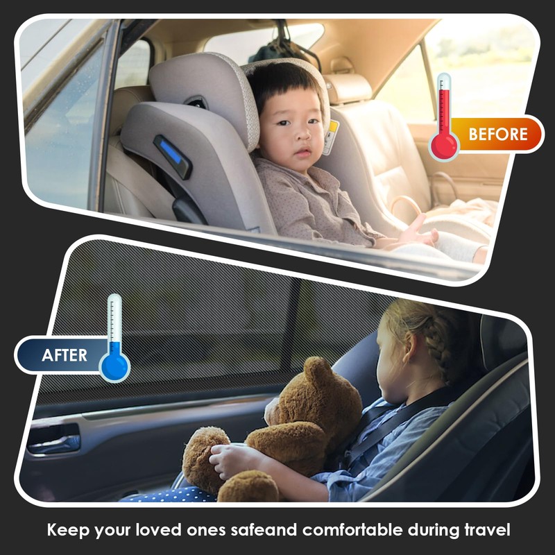 2 Pack Car Window Shades For Baby, UV Protection Sun