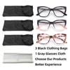 FoxMook 3-Pack Reading Glasses for Women, Oprah Style Frame Spring