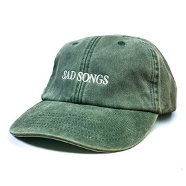 Vivian Flytrap Unisex Sad Songs Washed Embroidered Dad Baseball Cap - Bottle Green