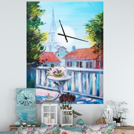 Designart 'Paris Eiffel Tower' Oversized Landscapes Wall - 40 in. high, 30 in. wide