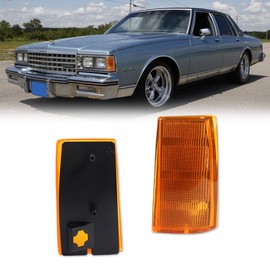 GTINTHEBOX Amber Lens Front Side Marker Corner Lights Housing Assembly For 1981-1985 Chevy Impala/Chevy Caprice,1983-1986 Pontiac Parisienne,1983-1989 Pontiac Bonneville,1987-1989 Pontiac Safari