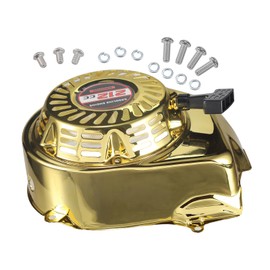 Premium Pull Start Recoil Starter Assembly Kit w/Fan Cover Shroud Perfect Fit for Predator 212 Coleman BT200X/CT200U 212cc Mini Bikes & Honda GX120/GX160/GX200 Engines Golden