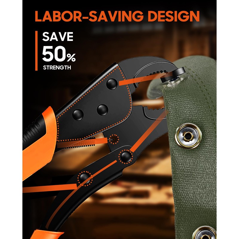Heavy Duty Snap Fastener Tool, Snap Setter Tool with 100