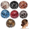 Horsetail Clip Damen Haarspange Einziehbar Vogel-Nest-Design 7 Stück Flexibel Schwarz