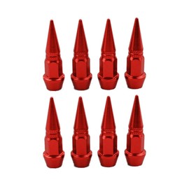 TEAMWILL 8PCS Spike Car Tire Valve Stem Caps Truck Bike Wheel Air Dust Cap Spike Shape Tire (Red)