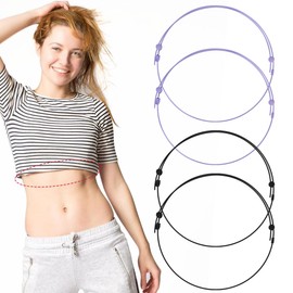 Croptuck Adjustable Band, Crop Tuck Tool for Shirt,Innovate Your Topwear Styling (XL 4 PcsBlack+Purple)