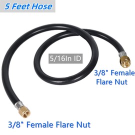 MCAMPAS Propane Hose Extension, 3/8 Inch RV Quick Connect, Gas Line for Grill, Heater, Fire Pit, Flexible Design (5 Feet)