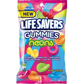 Lifesavers Gummies Neon Candies, 7 Ounce (Pack of 12)