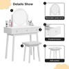 SogesHome Vanity Table Sets with Moveable Mirror and Padded Stool,