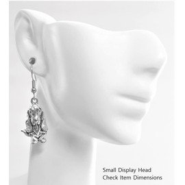 Dog - Blood Hound – Sitting/Front – Long Ears - 26x15mm - Silver alloy charm dangle earrings. Choose the backings you prefer. Hypoallergenic Fishhook, Ball-Post, or Clip-on Earring Opts.