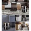 Luxury Metal Waste Bin with Leather Cover,Open Top Office Wastebasket,Double