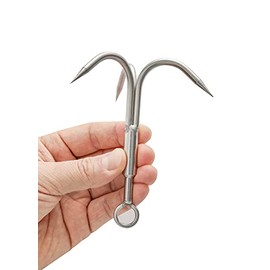 Ledytech Grappling Hook Grapnel Hook, 3-Claw Stainless Steel Tree Climbing Hook, Brunch Limb Retrieving (Small)