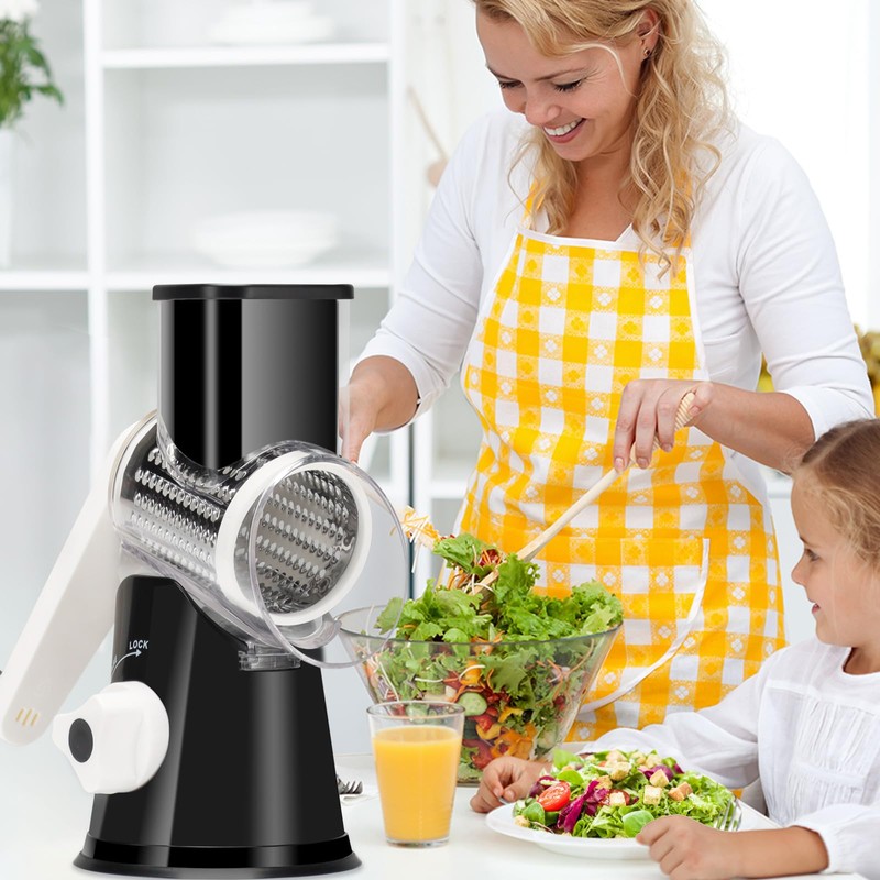Ourokhome Rotary Cheese Grater Hand Crank, Kitchen Shredder Speed Mandolin