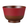 Japanese Traditional Color Hagi Lacquer Soup Bowl (Ancient Vermilion)