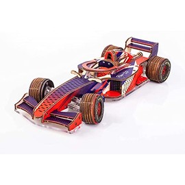 Veter Models Сolor Racer-V3 Mechanical 3D Puzzle Sport Car DIY Mechanical Model for Adults STEM Toys Hobby Gift Modelling Kit Mechanical Puzzle (Yellow/Blue)