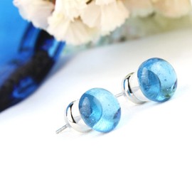 Women's Stud Earrings - Handcrafted Eco-Friendly Design - Made from Recycled Glass - Hypoallergenic Stainless Steel Backings - Perfect for Gifting & Special Occasions - 12mm - GOTLAND EARRINGS