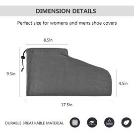 HAMBOLY 100% Cotton Shoe Bags 6 Pack Dust Cover Storage Pouch with Drawstring Closure for Travel Protecting Storing Shoes, Grey (17 x 7 in)